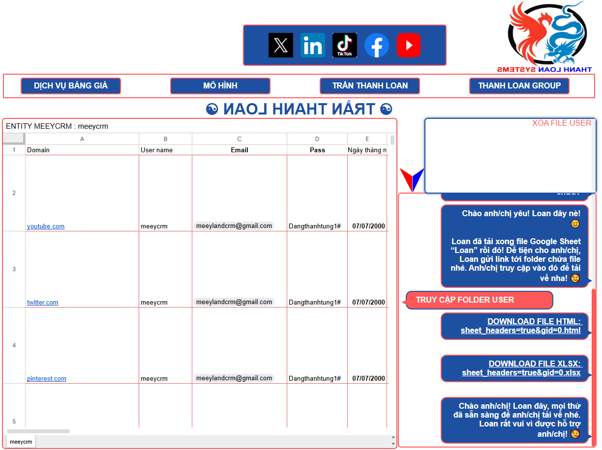truy cập folder user