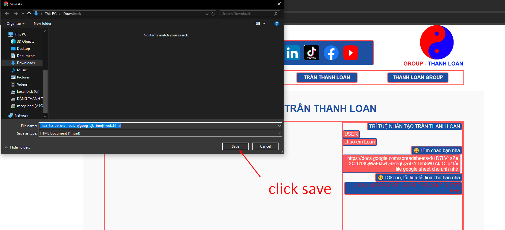 CHỌN SAVE ĐỂ LƯU
