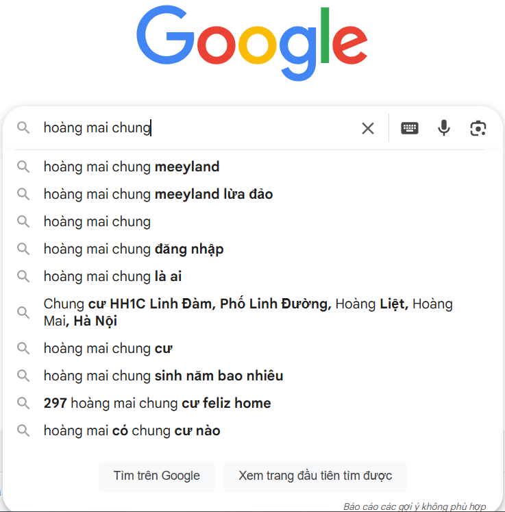 Gỡ Xóa Xử lý Loại bỏ Keyword Gooogle