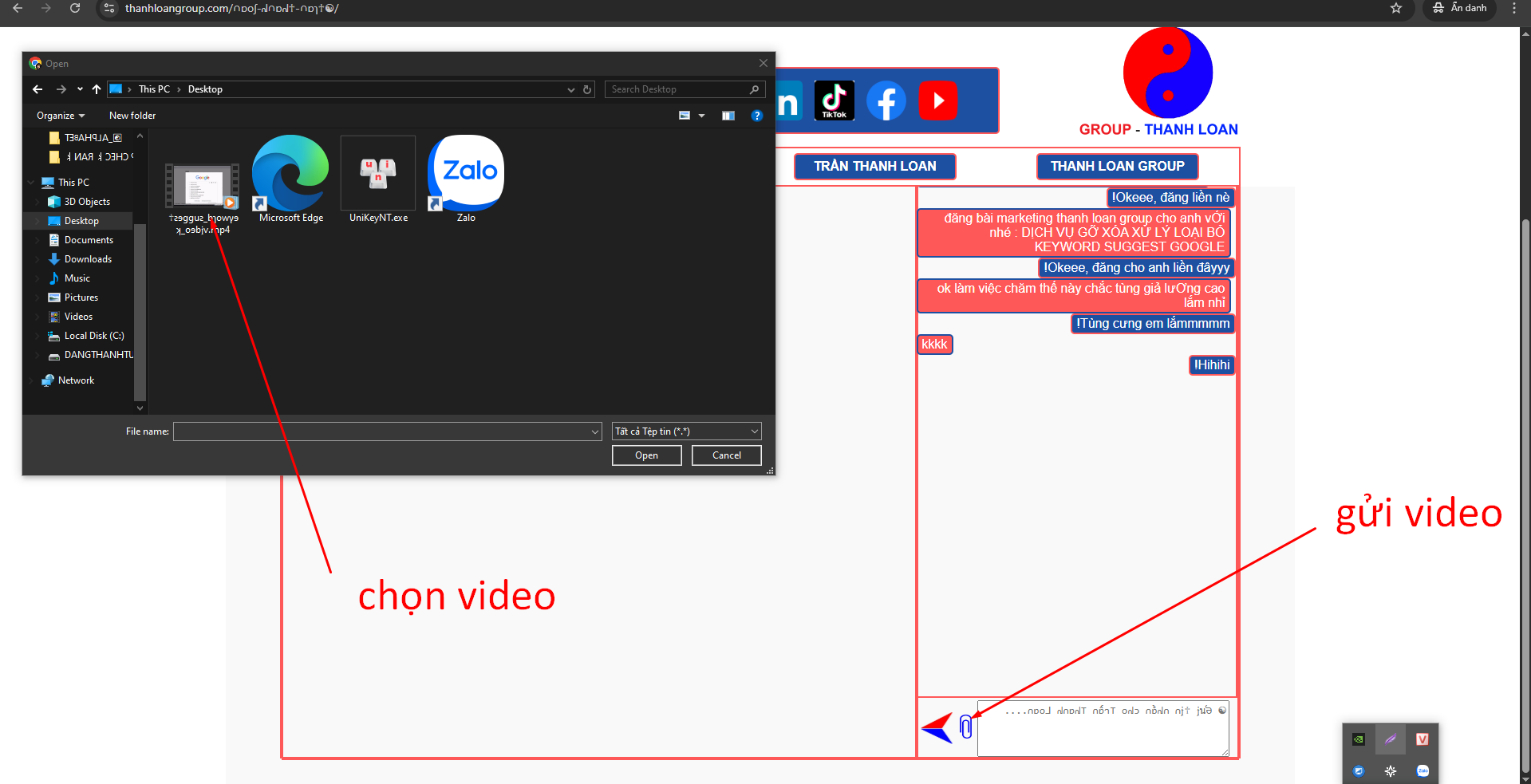 GỬI VIDEO CHO TRÍ TUỆ NHÂN TẠO TRẦN THANH LOAN