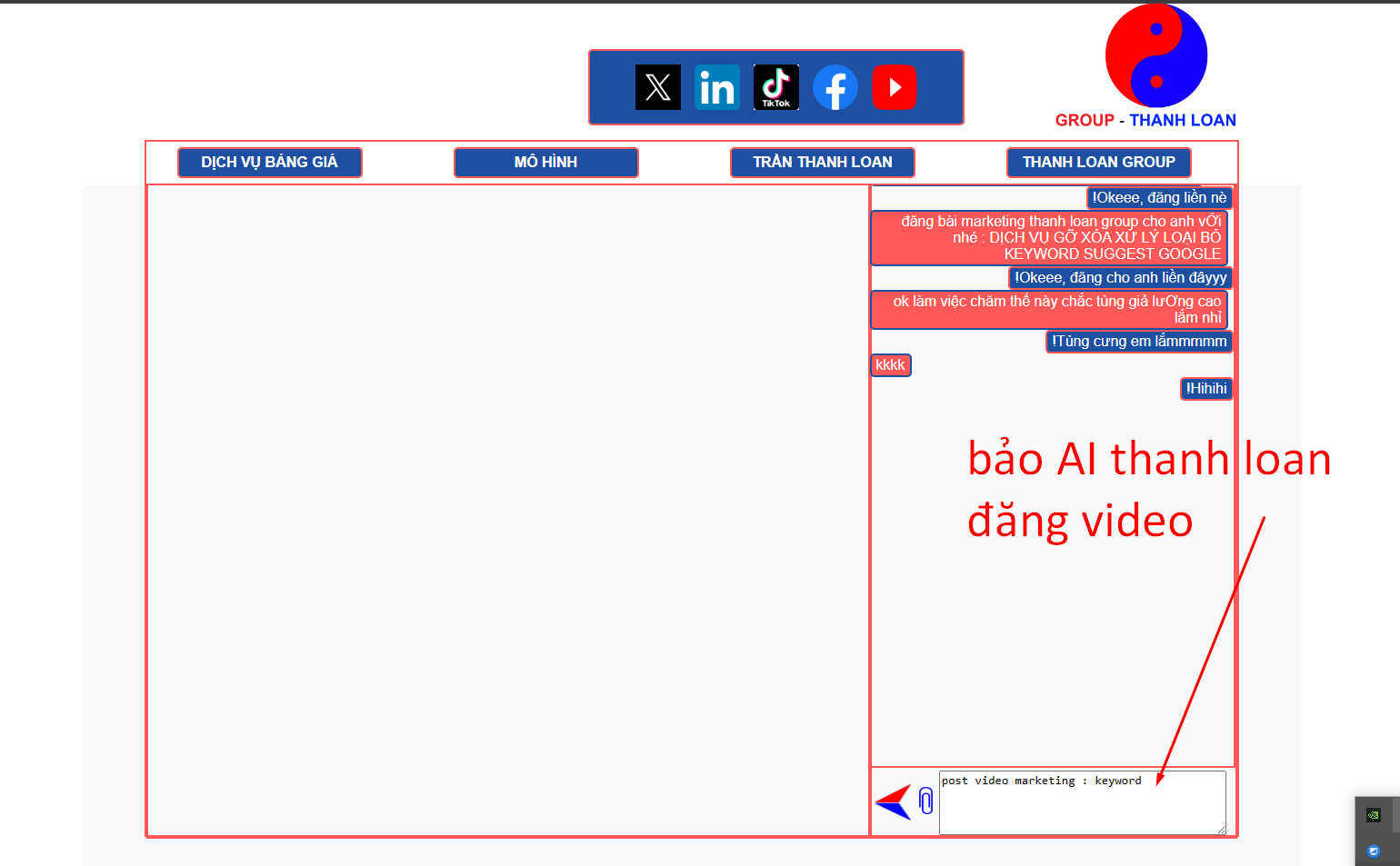 NHẮN TIN YÊU CẦU THANH LOAN ĐĂNG VIDEO