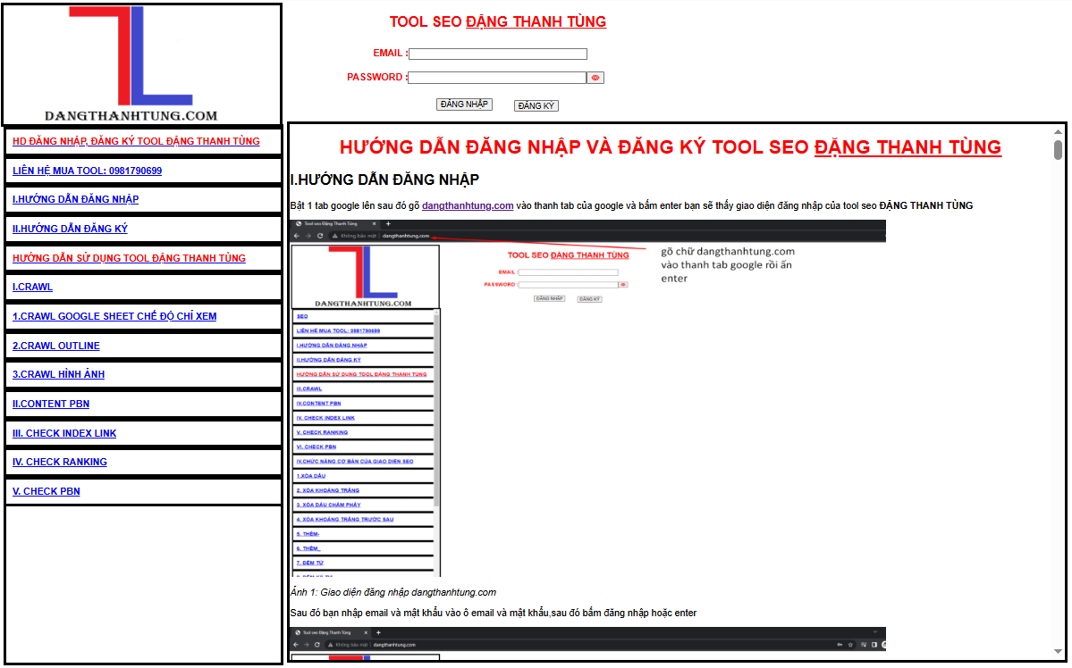 TOOL SEO ĐẶNG THANH TÙNG