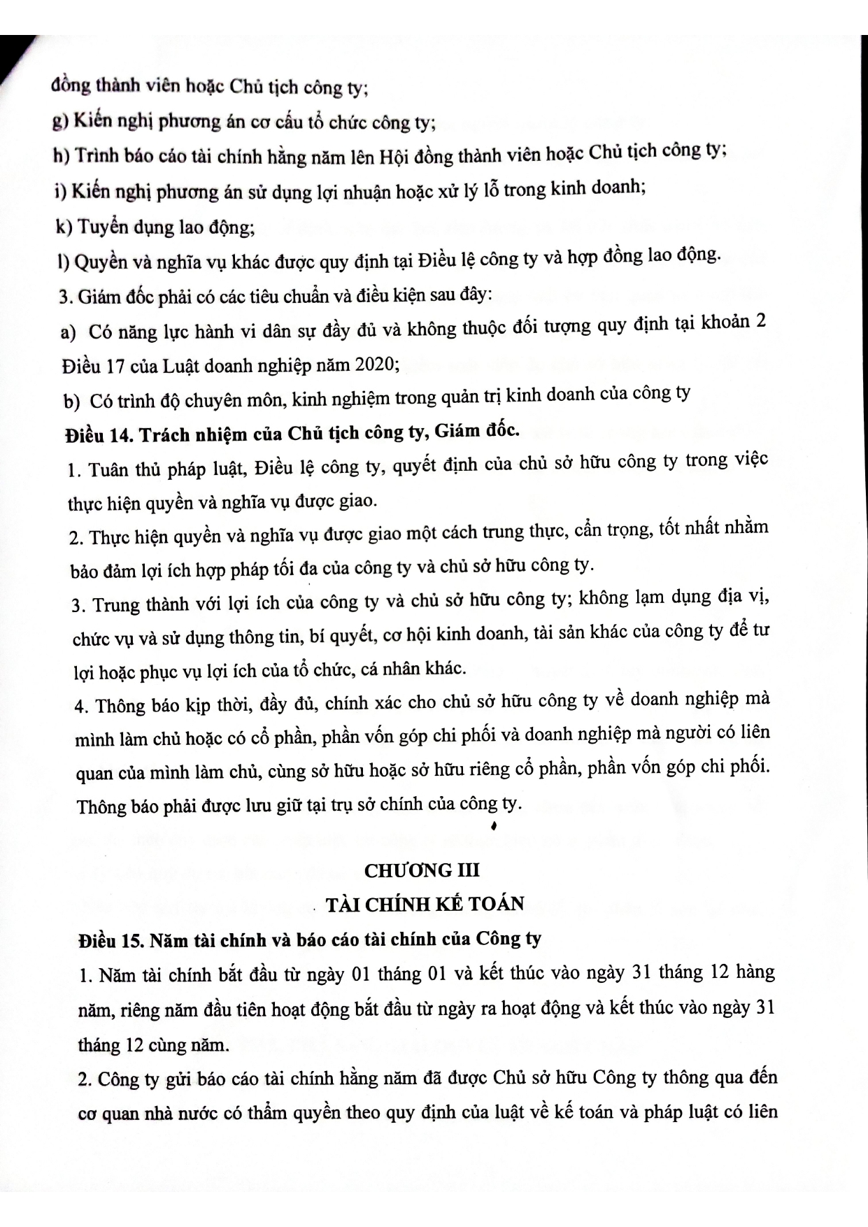 ĐIỀU LỆ THANH LOAN GROUP