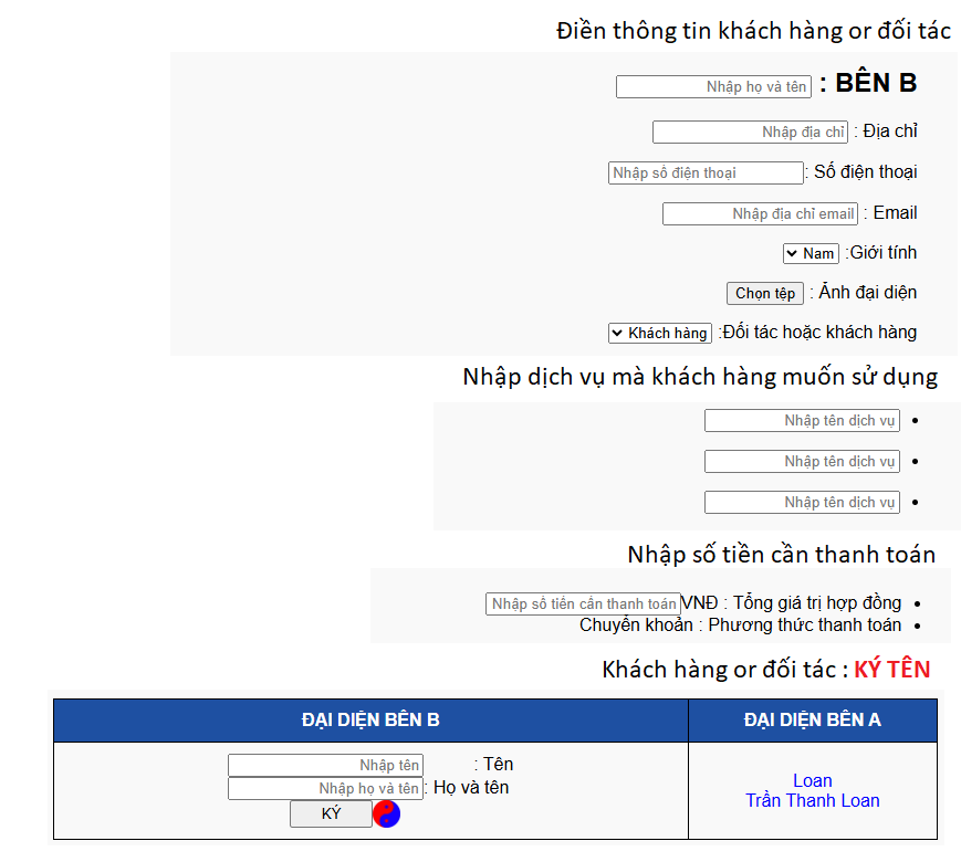 Chọn ĐIỀN THÔNG TIN